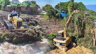 Wonderful New Action Land Clearing Forest amp Pushing Soil BY Excavator With Expert Dozer Komatsu D20 [upl. by Eserahc]