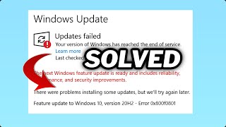 FIXED Windows update error 0x800f0801 [upl. by Nevur]