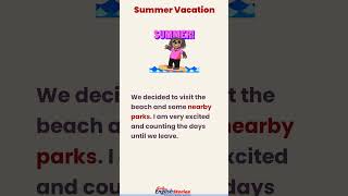 Summer vacation  Learn English through short story level 1  Daily English Stories [upl. by Einner]