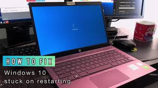 How to Fix WINDOWS 10 stuck on restarting screen LAPTOP [upl. by Skcirdnek]