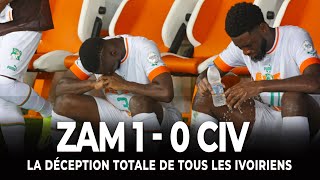 Zambie 1  0 Côte dIvoire  les supporteurs ivoiriens déçus de la défaite de leur équipe nationale [upl. by Tiloine]