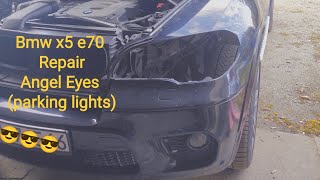 Bmw x5 e70 Angel Eyes led parking lights Repair [upl. by Georgena313]