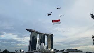 NDP 2017 Singapore Flag Fly Pass at Marina Floating Platform [upl. by Reine941]