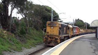 NZ Trains  Stalled Freight being pushed up the Pukerua Bay Hill  Wellington NZ [upl. by Eillod]