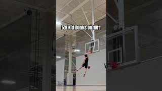 5’9 Kid dunks on 10ft shorts [upl. by Aloz]