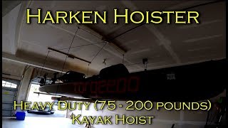 Product Review and Installation Harken Hoister Heavy Duty Kayak Garage Storage [upl. by Favian]