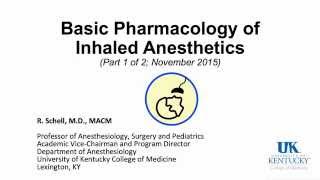 20151109 Inhaled Anesthetics Part 1 [upl. by Jerad]