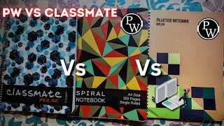 PW vs Classmate spiral notebook 📒 Comparison  Which is Best  Price  page amp build quality [upl. by Anehta682]