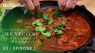 Exploring Mexicos Kitchen with Rick Bayless  S3E1  Beef Tips in Chile Guajillo Sauce [upl. by Ettevad]