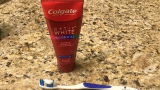 Colgate Optic White Renewal Toothpaste Review [upl. by Gudrun]