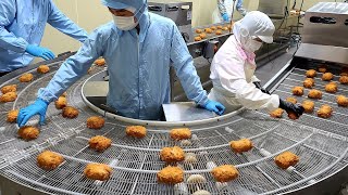 이곳 진심입니다 놀라운 돈까스 공장이 선보이는 압도적인 치즈 돈까스 대량 생산 과정│Cheese pork cutlet mass making  Korean street food [upl. by Zach]