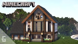 Large Modern Suburban House Tutorial  Minecraft [upl. by Cheston]