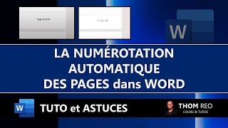 Comment NUMÉROTER LES PAGES dun document WORD   Tutoriel et Astuces [upl. by Wain]