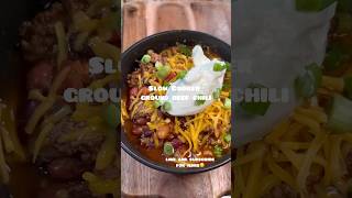 The easiest slow cooker ground beef chili recipe chili beef slowcookerrecipe [upl. by Arraeit]