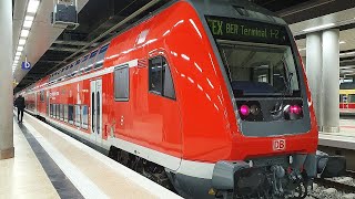 BEREröffnung FlughafenExpress FEX fährt am BER Terminal 12 zum Hauptbahnhof Berlin ab [upl. by Ycrep]