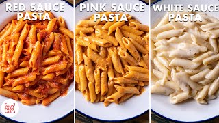 White Sauce Pasta  Red Sauce Pasta  Pink Sauce Pasta  Easy Pasta Recipes  Chef Sanjyot Keer [upl. by Halle]