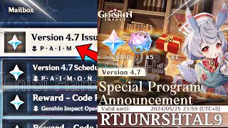 ✅OFFICIAL REDEEM CODES for 410 PRIMOGEMS And 47 LIVESTREAM DATE – Genshin Impact [upl. by Ierdna]