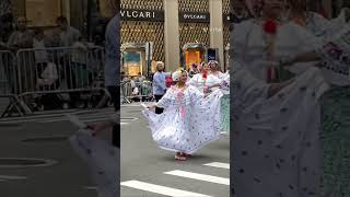 Panamanian Folk Dance 🇵🇦 Hispanic Day Parade 2023 NYC  Desfile De La Hispanidad [upl. by Tellford]