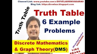 Truth Table  Constructing a Truth Table for Compound Propositions  Truth Table Examples  DMS [upl. by Sanferd]