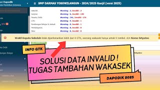 DAPODIK 2025 SOLUSI DATA INVALID TUGAS TAMBAHAN WAKASEK [upl. by Cutcheon]