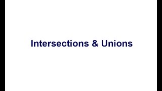 F2 Sets Intersections and Unions [upl. by Adina242]