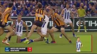 Explosive fighting in AFL 1st Quarter  Hawks v Roos 15 [upl. by Cornelia416]