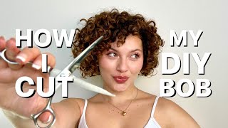 PROSTYLIST APPROACH TO A DIY BOB HAIRCUT ON CURLY HAIR [upl. by Shanleigh]