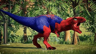 Satisfying Jurassic World Evolution 2  Trex Dilophosaurus Spinosaurus Karnotaurus Triceratops [upl. by Seif]