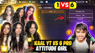 Me Vs 6 Pro girls 😨❤️  grandmaster girls call me noob  papa ki pari ka attitude 😤  free fire [upl. by Dahle962]