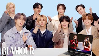 Stray Kids Watch Fan Covers on YouTube  Glamour [upl. by Mahseh169]