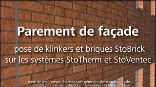 Parement de façade pose de briquettes et tuiles StoBrick sur les systèmes StoTherm et StoVentec [upl. by Desdee805]