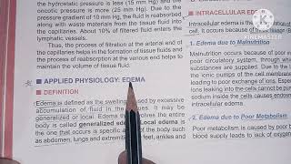 Chapter  25 Tissue fluid and Edema types of Edema Applied physiology physiology physiotherapy [upl. by Justinian]