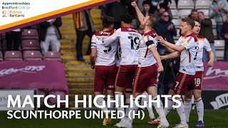 MATCH HIGHLIGHTS Bradford City v Scunthorpe United [upl. by Kincaid]