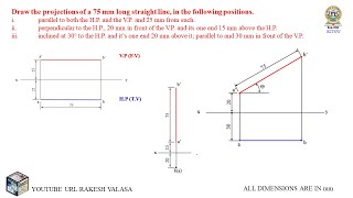 3 Draw the projections of straight lines in simple positions and inclined to one plane in AutoCAD [upl. by Senior949]