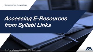 Accessing Our E Resources From Syllabi Links [upl. by Leuqcar586]