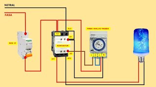 CARA MEMASANG TIMER ANALOG THEBEN DENGAN MENGGUNAKAN KONTAKTOR [upl. by Lenz]