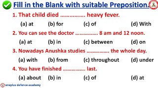 Fill in the blanks questions 8  Fill in the blanks with suitable prepositions [upl. by Itsa278]