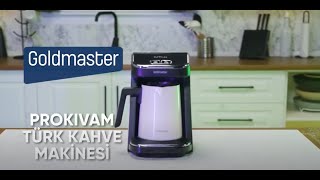 Goldmaster Prokıvam Beyaz Geniş Hazne Çelik Cezveli Akıllı Yerleştirmeli Türk Kahve Makinesi GM9900B [upl. by Ardnuasak]