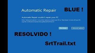 SrtTrail txt Windows 10 ERRO INICIALIZAÇÃO RESOLVIDO [upl. by Flemings]