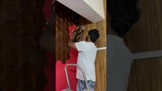 3D pvc panel installation ❤️‍🔥 youtubeshorts interiordesign interiordesginer interiordesiner [upl. by Zamora]