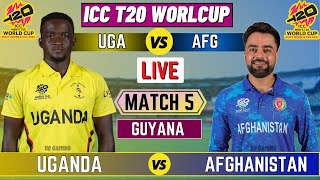 Live AFG Vs UGA T20 World Cup Match 5  Cricket Match Today  UGA vs AFG live live [upl. by Nishom299]