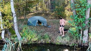 Wonderful Autumn Camping by the Lake  Cooking  Relax [upl. by Warrin]