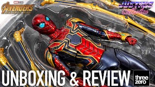 Iron Spider Avengers Infinity War Threezero DLX Unboxing amp Review [upl. by Luapnhoj]