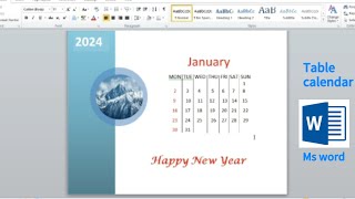 How to create a Table Calendar design in Microsoft word  Table calendar design in Ms word [upl. by Namzed]