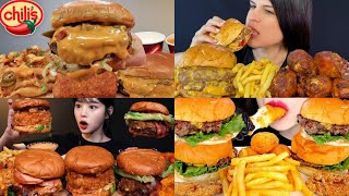 ASMR Burgers Mukbang Compilation  Fast Food Asmr  Satisfying eating sounds [upl. by Lynnelle]