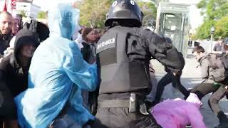 Clashes Erupt Between Police and Protesters at Barcelona Real Estate Fair [upl. by Annavas]