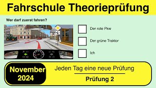 🚘 Führerschein Theorieprüfung Klasse B 🚗 November 2024  Prüfung 2🎓📚 [upl. by Enamrej]