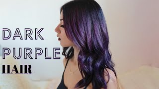 HOW TO DARK PURPLE HAIR DYEING At home [upl. by Womack]