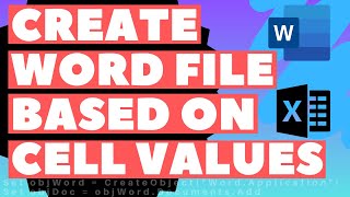 Excel VBA Macro Create Word Document Template File Based on Cell Values [upl. by Tacye]