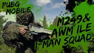 M249 amp AWM İLE 1MAN SQUAD PUBG Mobile [upl. by Ainnek]